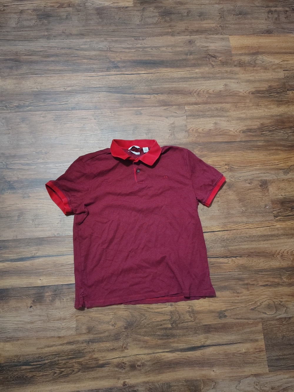 Calvin Klein Burgundy Polo with Red Trim